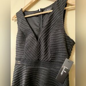 Lulu's Elegant Black Textured Dress